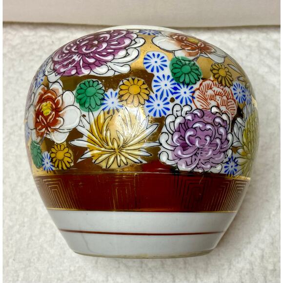 Vintage Kutani Ware Enameled Flower Vase Japan - Picture 10 of 15